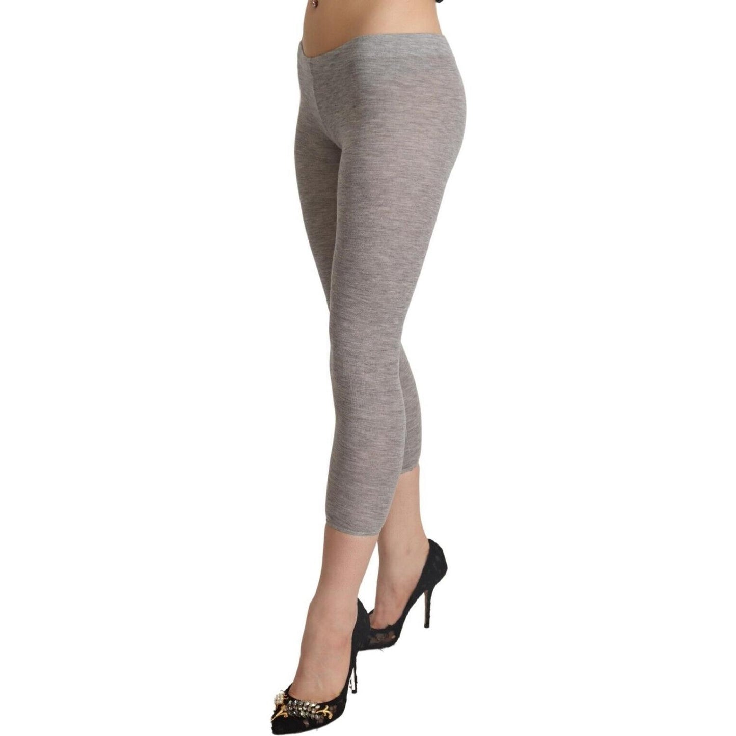 Chic Gray Slim-Fit Cropped Leggings