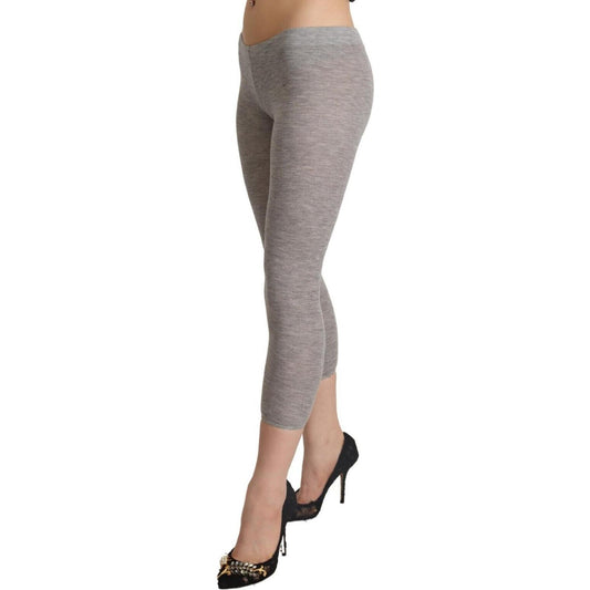 Chic Gray Slim-Fit Cropped Leggings Ermanno Scervino