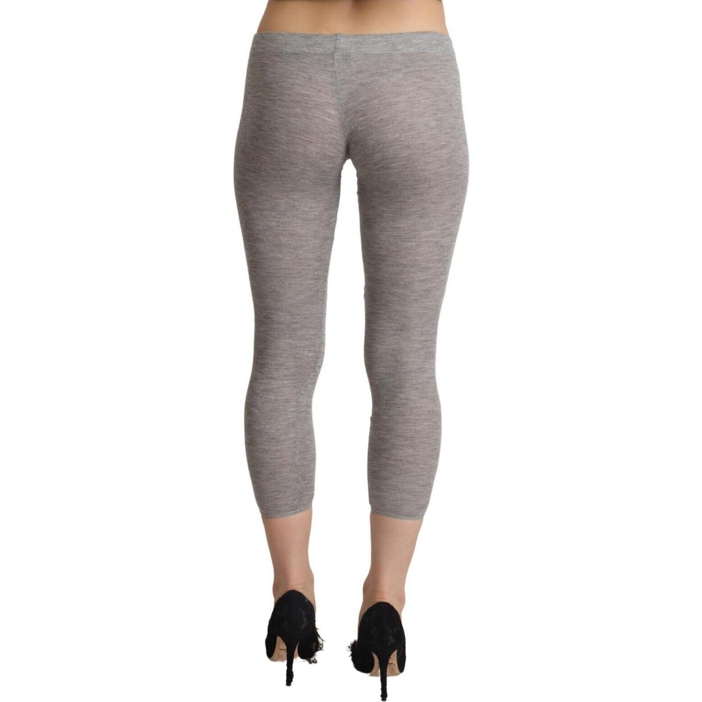 Chic Gray Slim-Fit Cropped Leggings