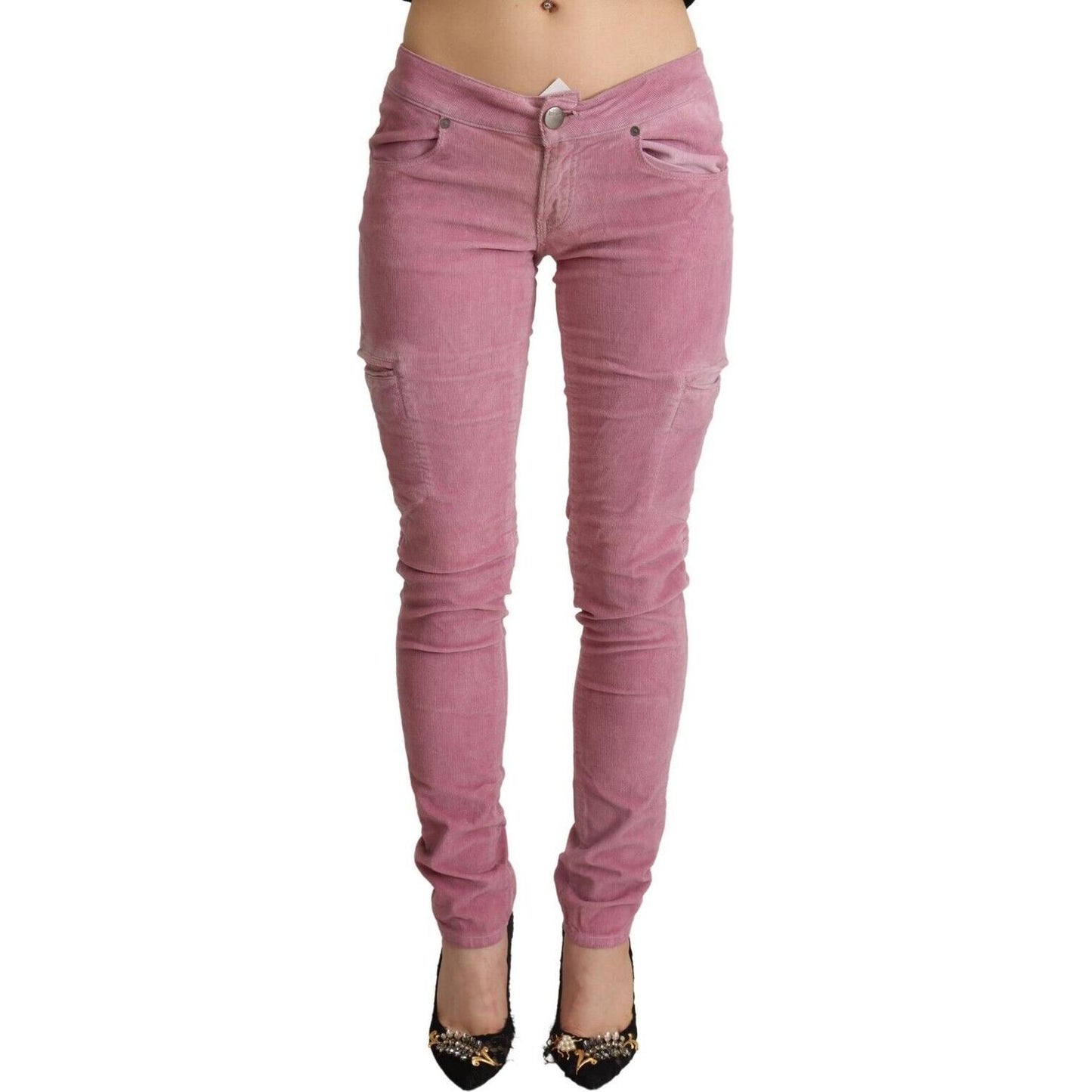 Chic Pink Low Waist Skinny Jeans