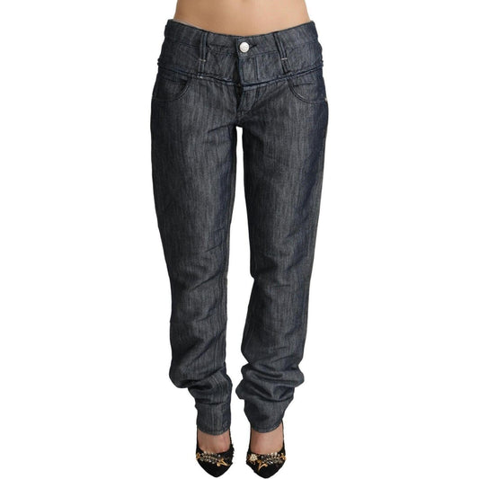 Elegant Mid Waist Straight Cut Denim