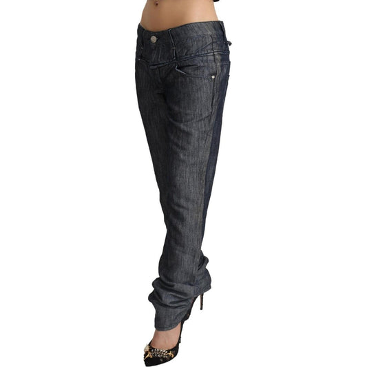 Elegant Mid Waist Straight Cut Denim Acht