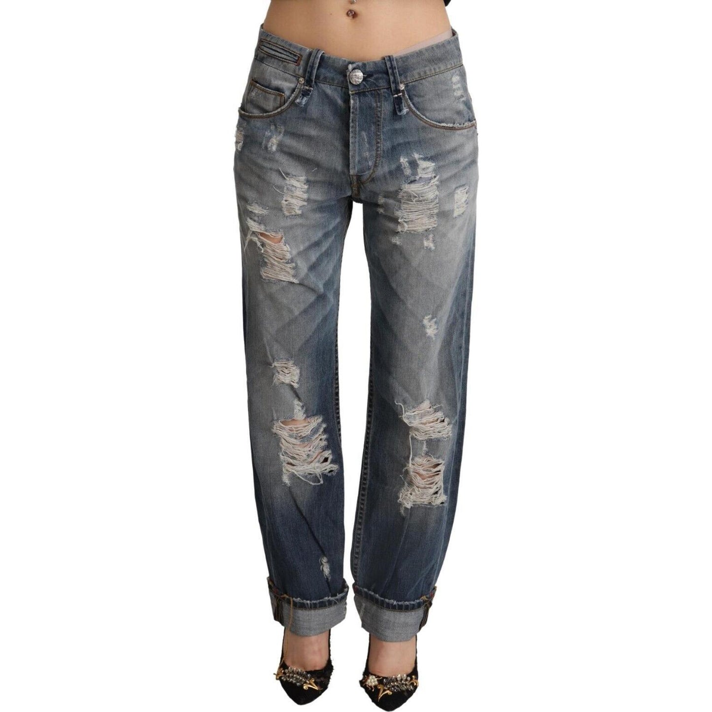 Chic Mid Waist Baggy Fit Denim