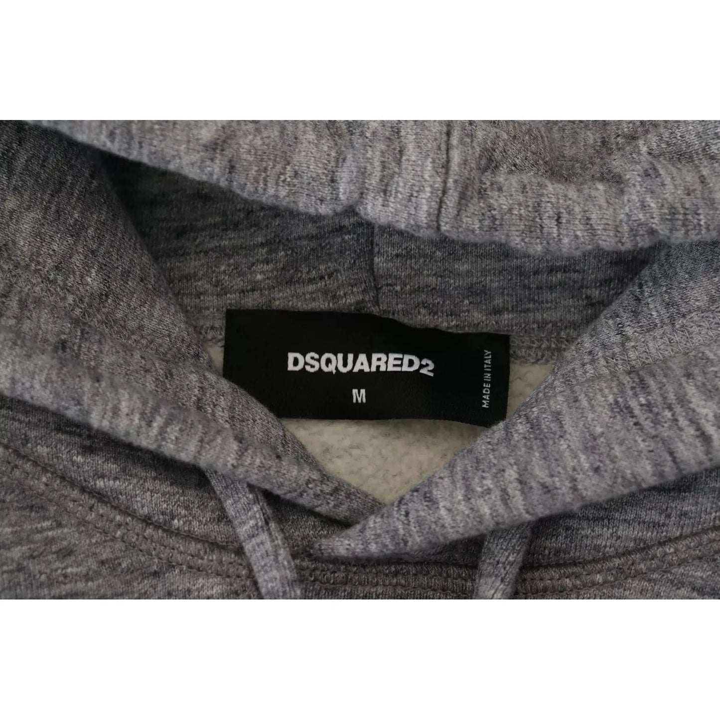 Dsquared² Gray Cotton Hooded Printed Men Pullover Sweater gray-cotton-hooded-printed-men-pullover-sweater