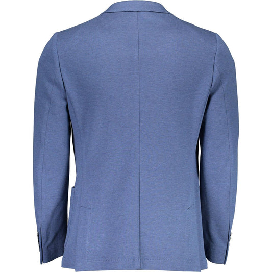 Elegant Cotton Blend Blue Jacket