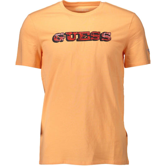 Chic Orange Slim Fit Logo Tee