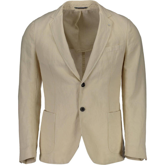 Elegant Beige Long Sleeve Classic Jacket