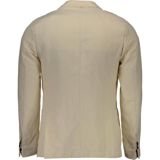 Elegant Beige Long Sleeve Classic Jacket