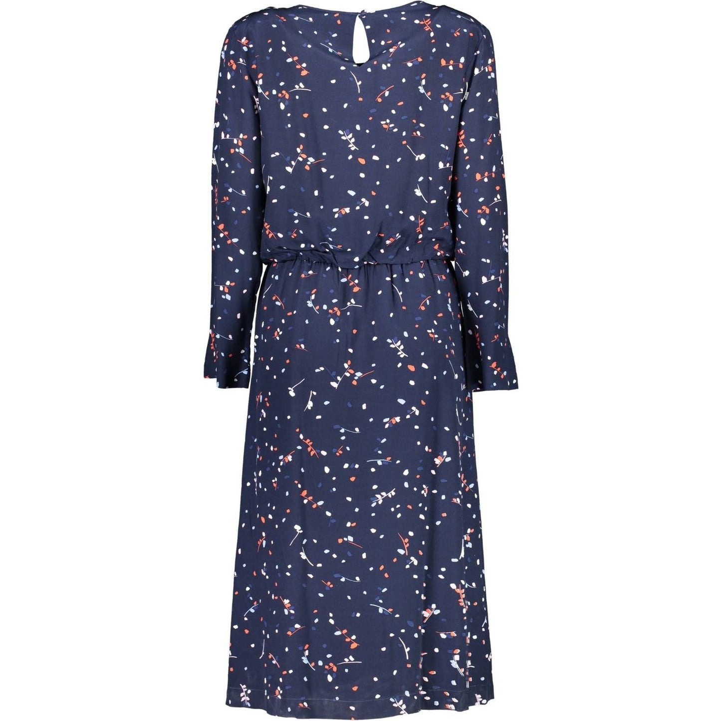 Elegant Blue Viscose Long Sleeve Dress