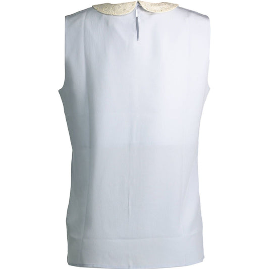 Elegant Silk Tank with Removable Collar