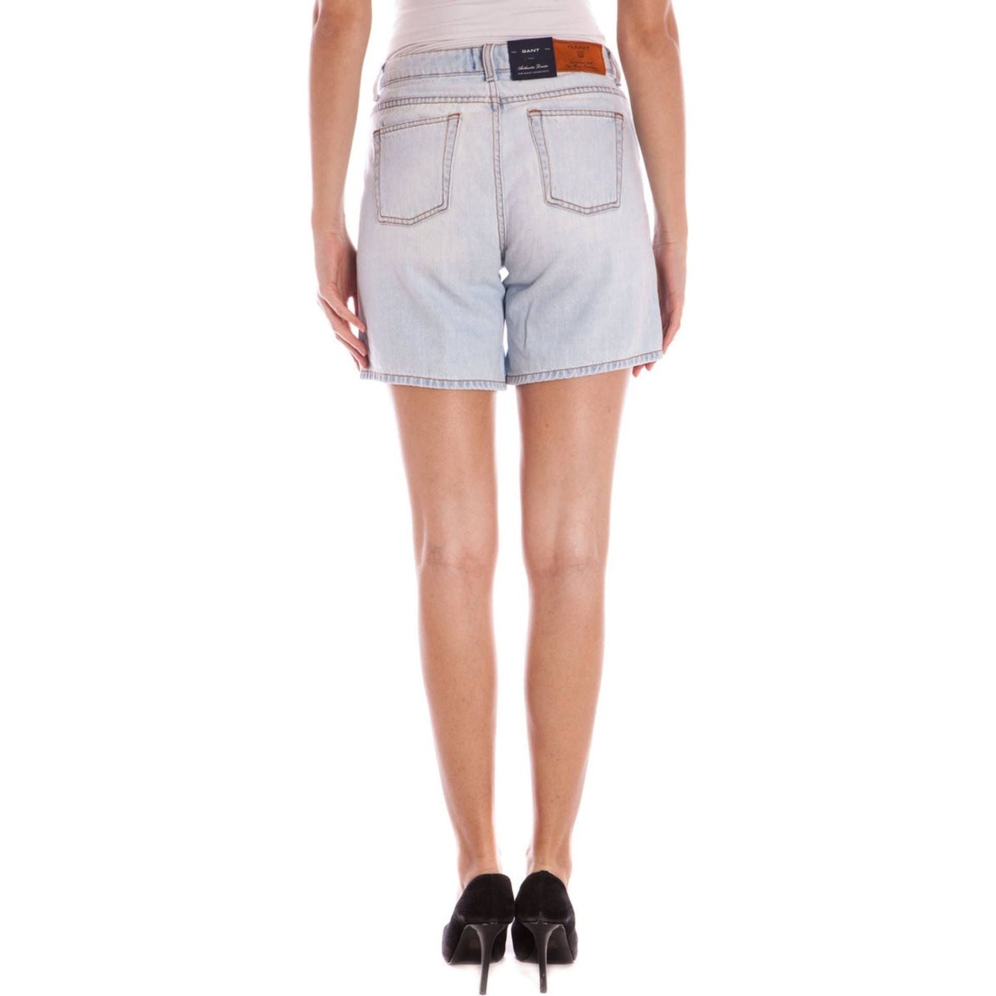 Chic Light Blue Tailored Cotton Shorts