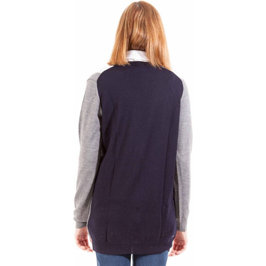 Chic Gray Woolen Long Sleeve Cardigan Gant