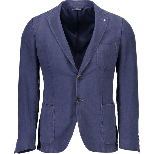 Elegant Linen Classic Jacket - Serene Blue