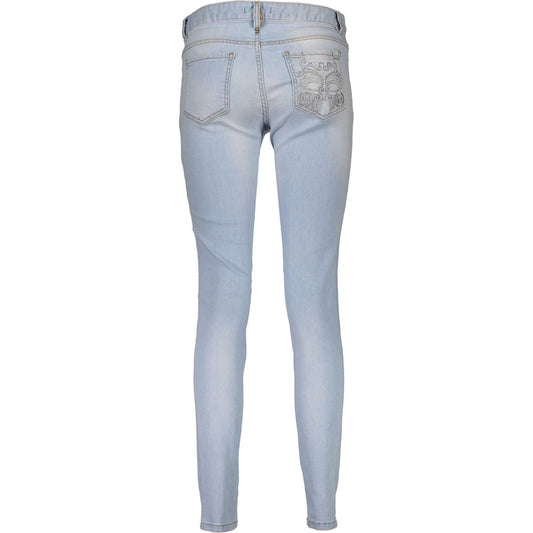 Elegant Faded Light Blue Denim Jeans