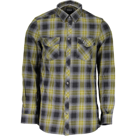 Green Cotton Long Sleeve Shirt with Print