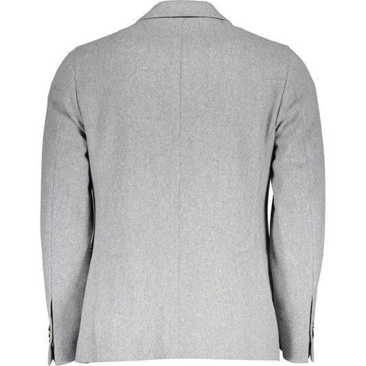 Elegant Gray Wool Blend Jacket Gant