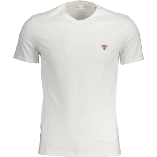 Sleek White Round Neck Slim Fit Tee