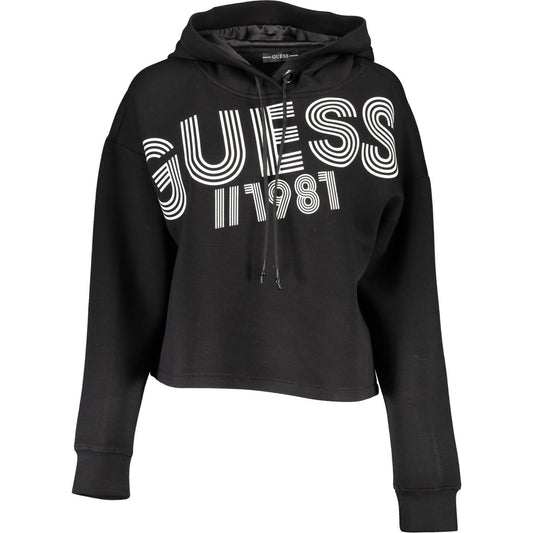 Chic Black Hooded Sweatshirt with Logo Print