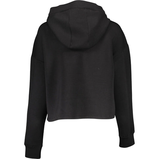 Chic Black Hooded Sweatshirt with Logo Print