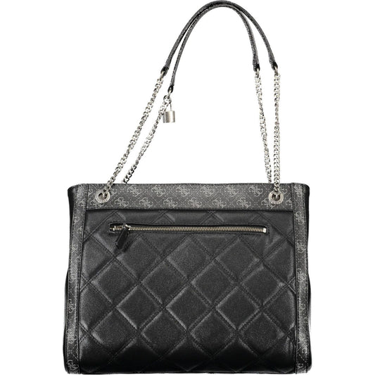 Elegant Black Multi-Compartment Handbag