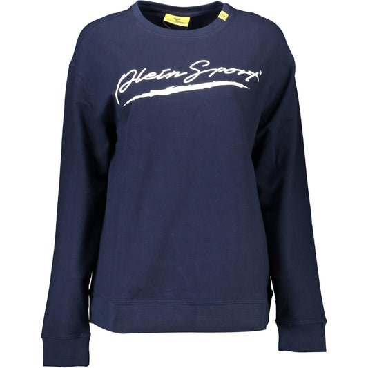 Plein Sport Sleek Blue Long-Sleeved Sweatshirt with Logo Plein Sport