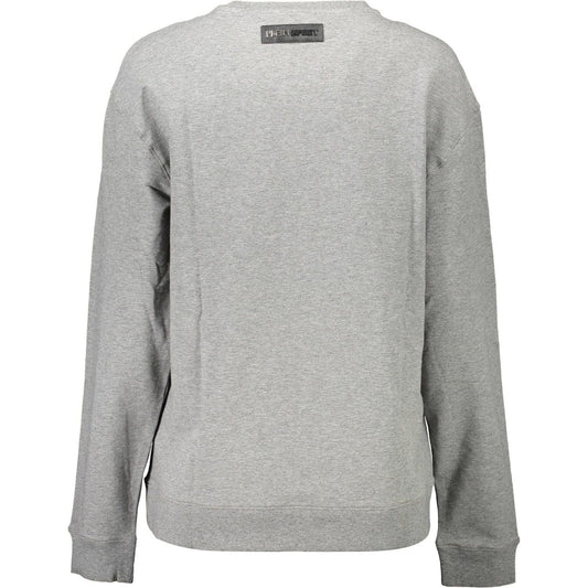 Chic Gray Contrast Detail Sweatshirt