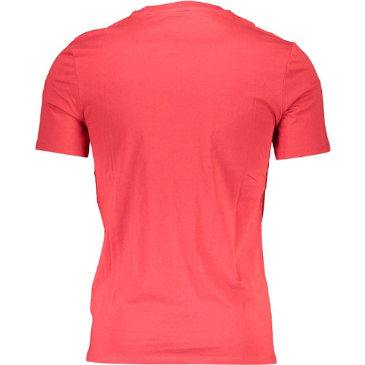 Chic Red Organic Cotton Tee with Logo