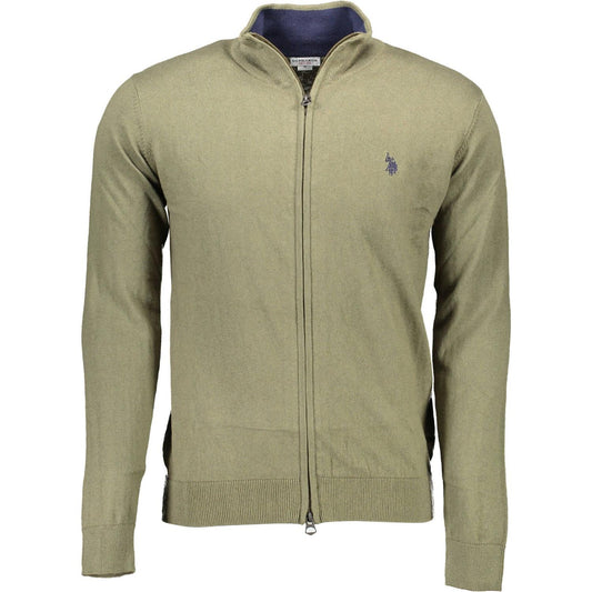 Elegant Long-Sleeved Zip Cardigan in Green U.S. POLO ASSN.