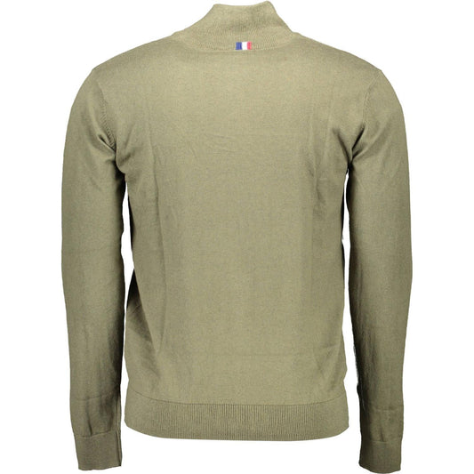 Elegant Long-Sleeved Zip Cardigan in Green U.S. POLO ASSN.