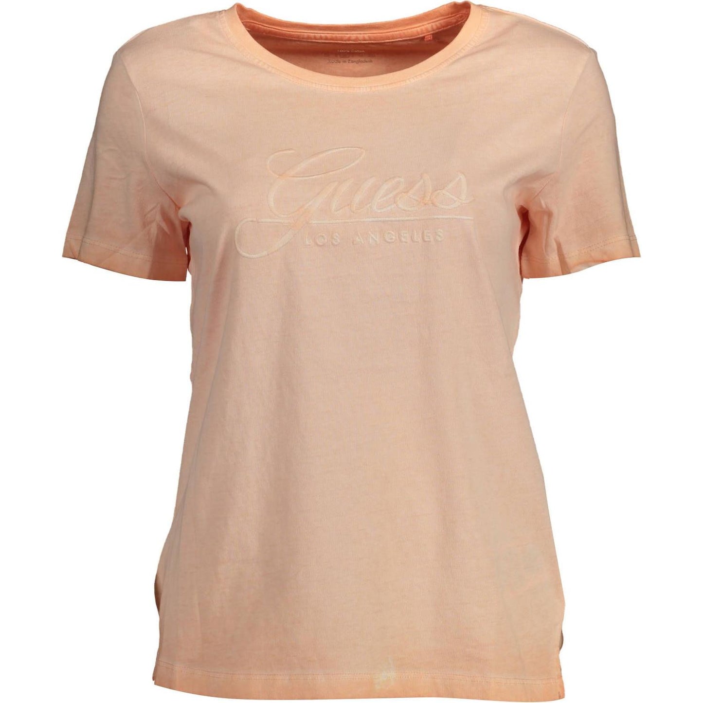 Chic Pink Embroidered Logo Tee