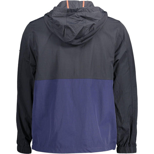 Chic Blue Hooded Sports Jacket with Contrast Details Gant