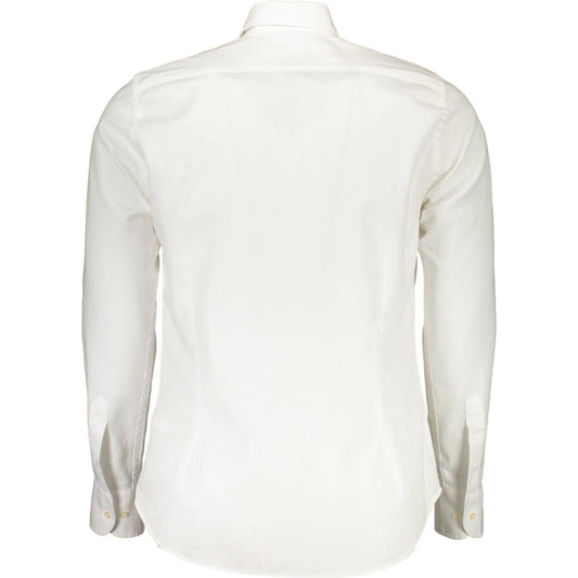 Slim Fit Embroidered White Shirt