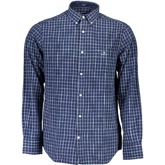 Elegant Blue Organic Cotton Shirt for Men