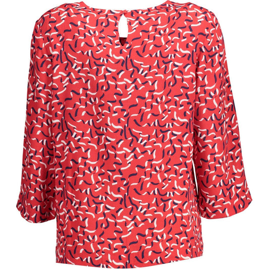 Elegant Red Viscose Shirt with Wide Neckline