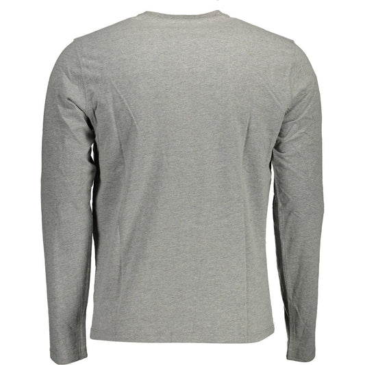 Elegant Gray Printed Long Sleeve Tee