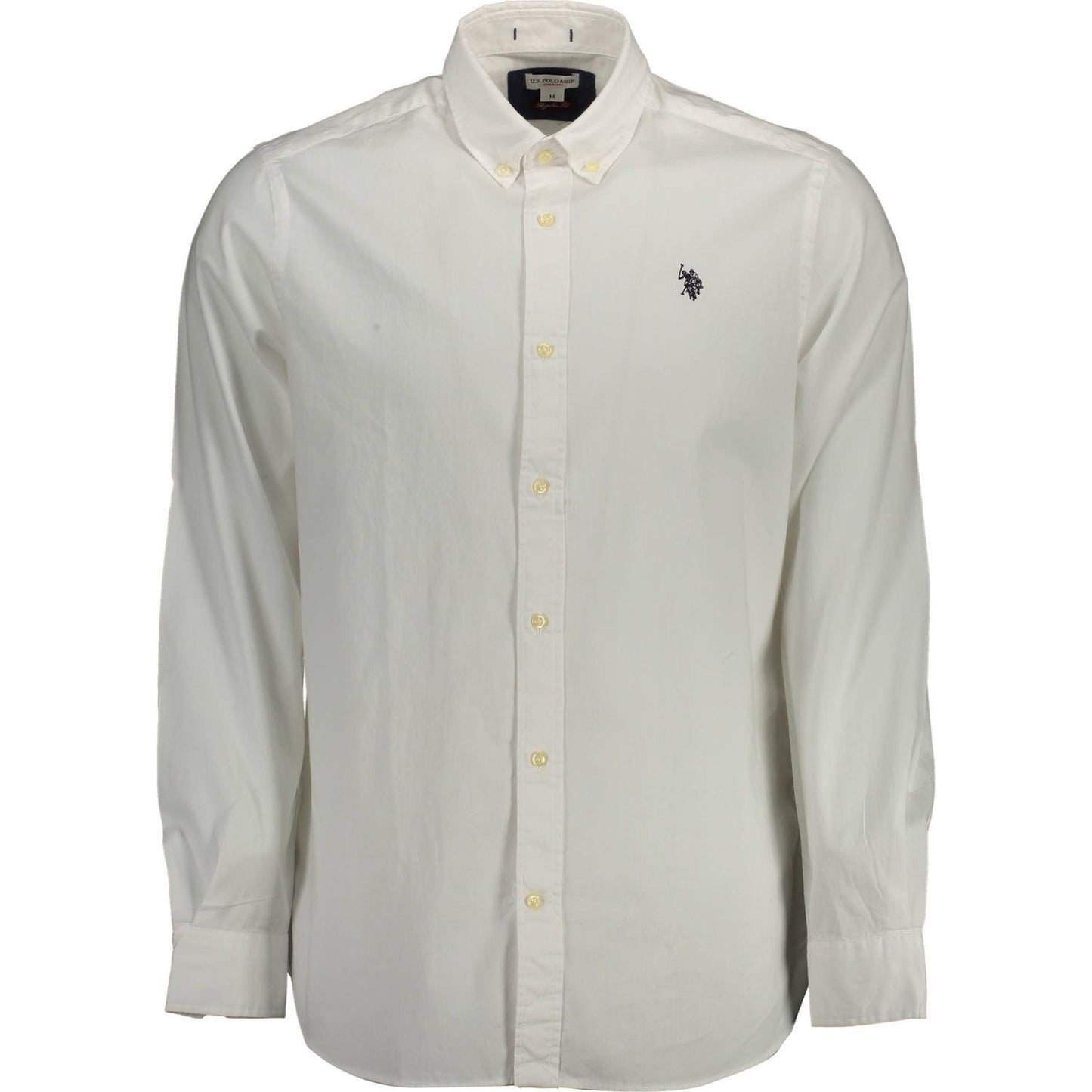 Elegant White Cotton Button-Down Shirt