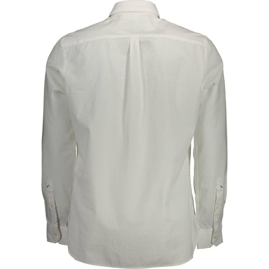 Elegant White Cotton Button-Down Shirt