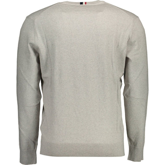 Elegant Gray Cotton-Cashmere Men's Sweater