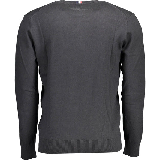 U.S. POLO ASSN. Elegant Black Cotton-Cashmere Sweater U.S. POLO ASSN.