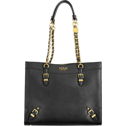 Guess Jeans Chic Black Chain-Strap Shoulder Bag Guess Jeans