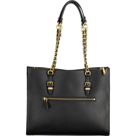 Guess Jeans Chic Black Chain-Strap Shoulder Bag Guess Jeans