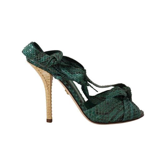 Emerald Exotic Leather Heeled Sandals