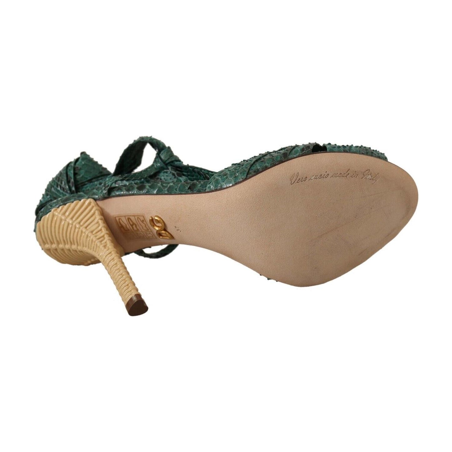 Emerald Exotic Leather Heeled Sandals