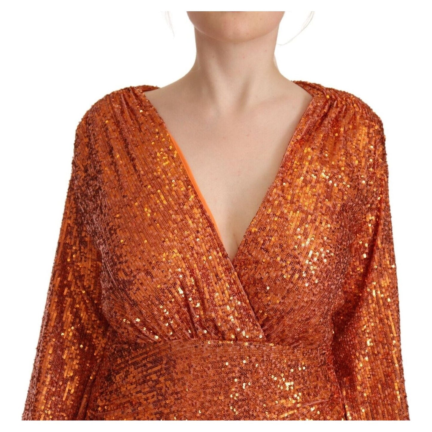 Sequin Embellished Wrap Mini Dress