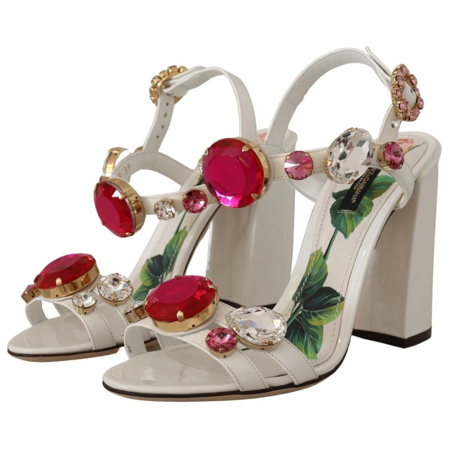 Keira Crystal-Embellished Ankle Strap Heels