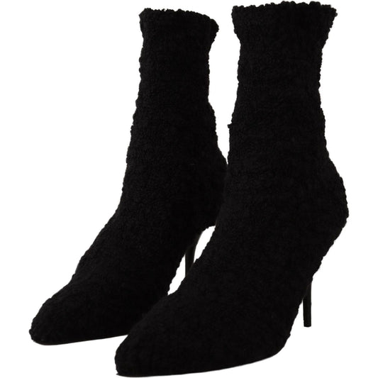 Elegant Black Mid-Calf Viscose Boots Dolce & Gabbana