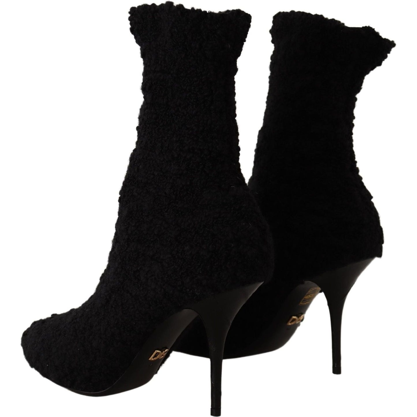 Elegant Black Mid-Calf Viscose Boots