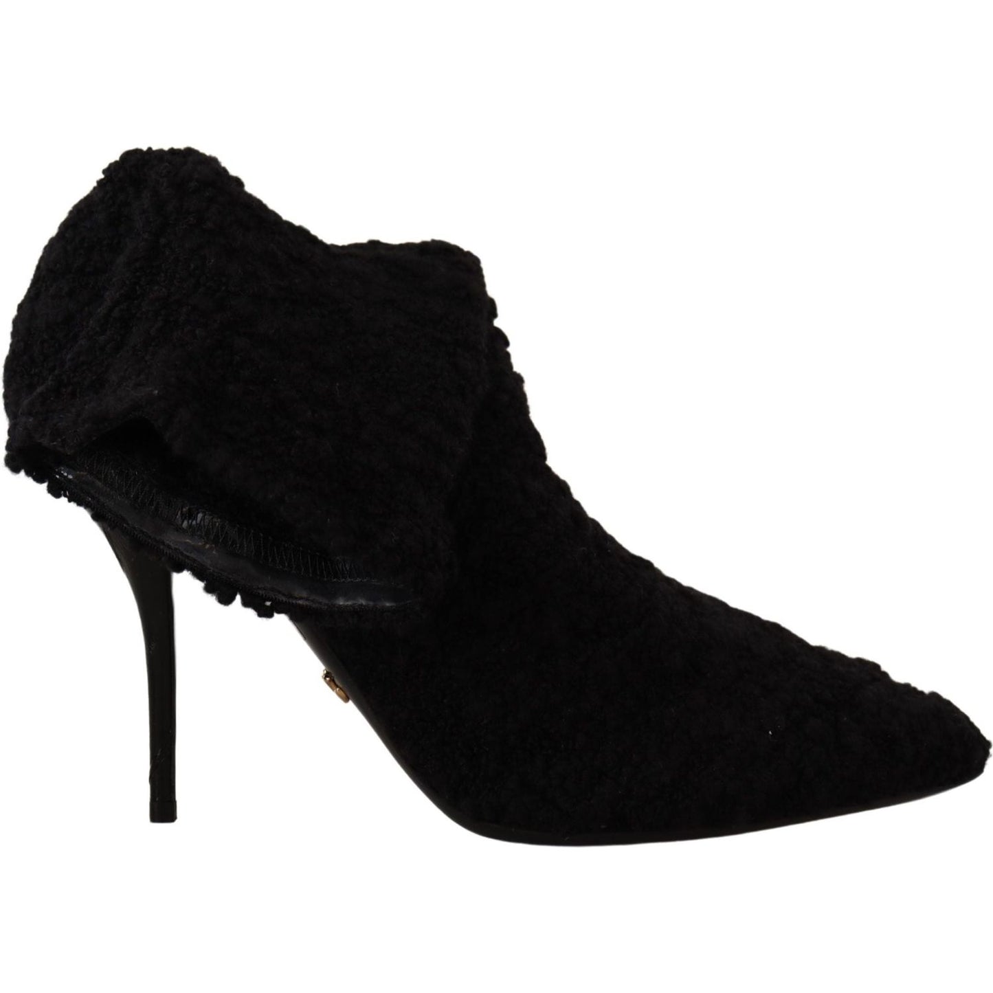 Elegant Black Mid-Calf Viscose Boots