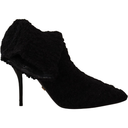 Elegant Black Mid-Calf Viscose Boots Dolce & Gabbana