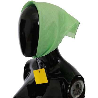 Versace Apple Green Linen Square Foulard Head Wrap Scarf